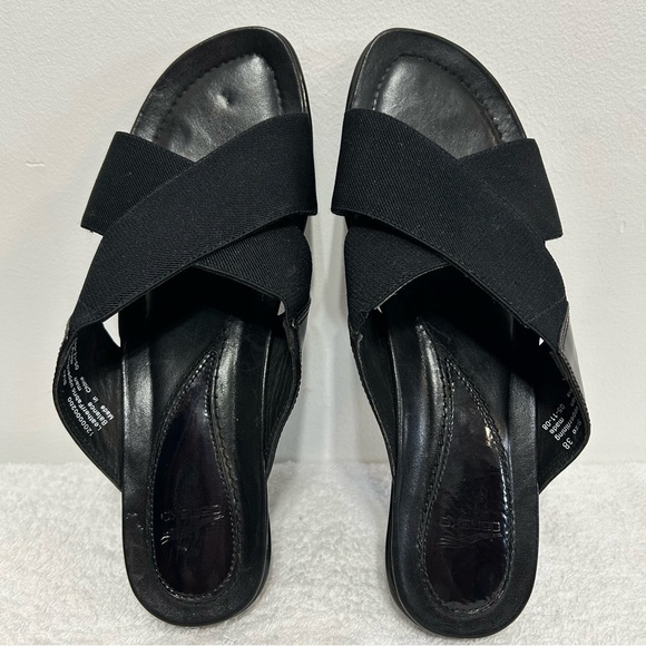 Dansko Ava Black Leather Platform Wedge Sandals - Picture 7 of 13